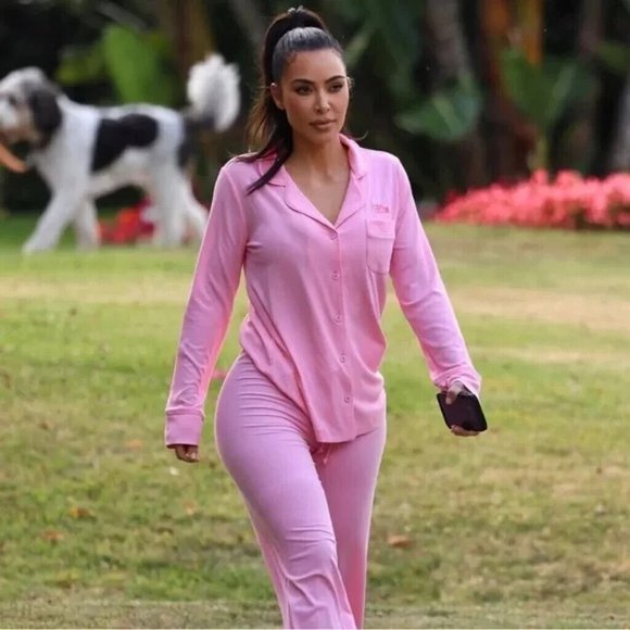 SKIMS Soft Lounge Sleep Bubble Gum Pajama Set NEW Extra Small